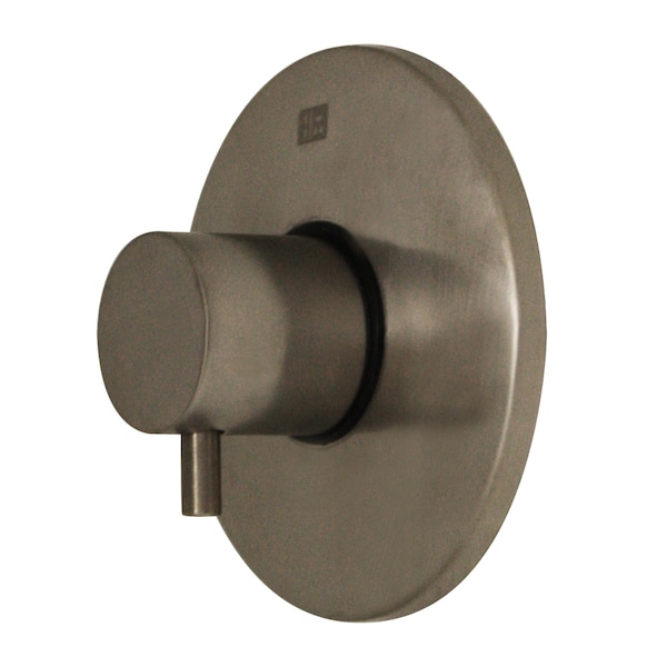 Whitehaus Luxe Round Volume Control W/ Short Lever Handle, Brushed Nickel WHUS40078-BN - main